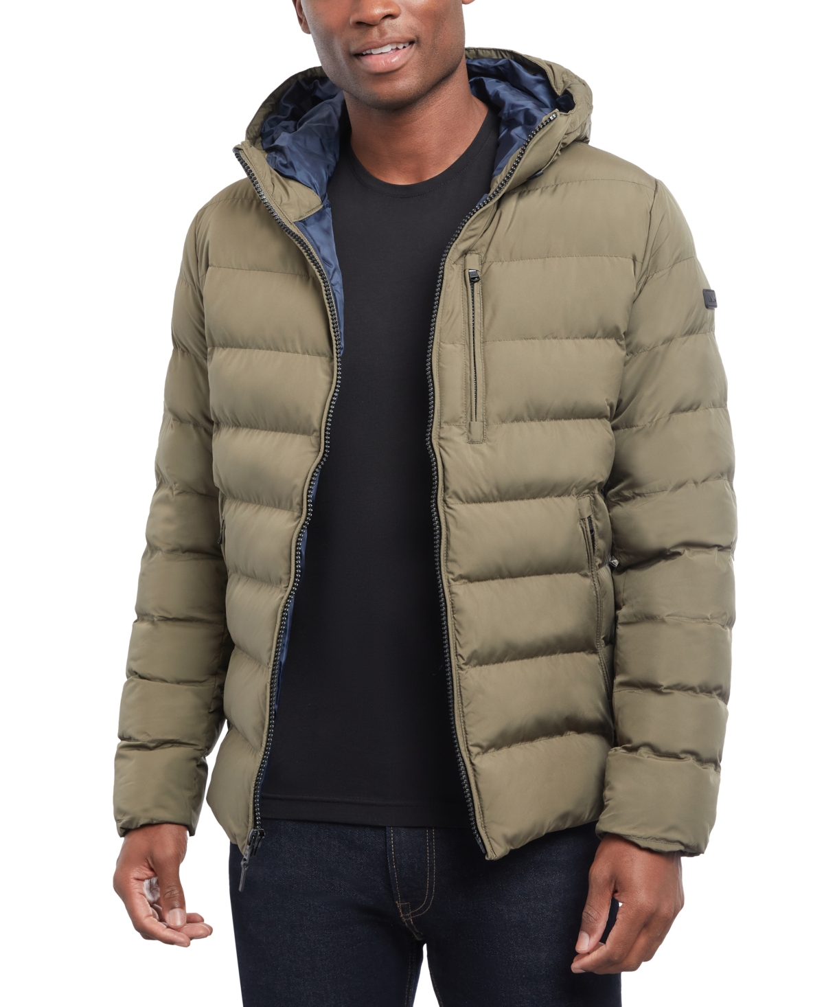 Michael Kors Men's Hooded Puffer Jacket, Created For Macy's In Olive