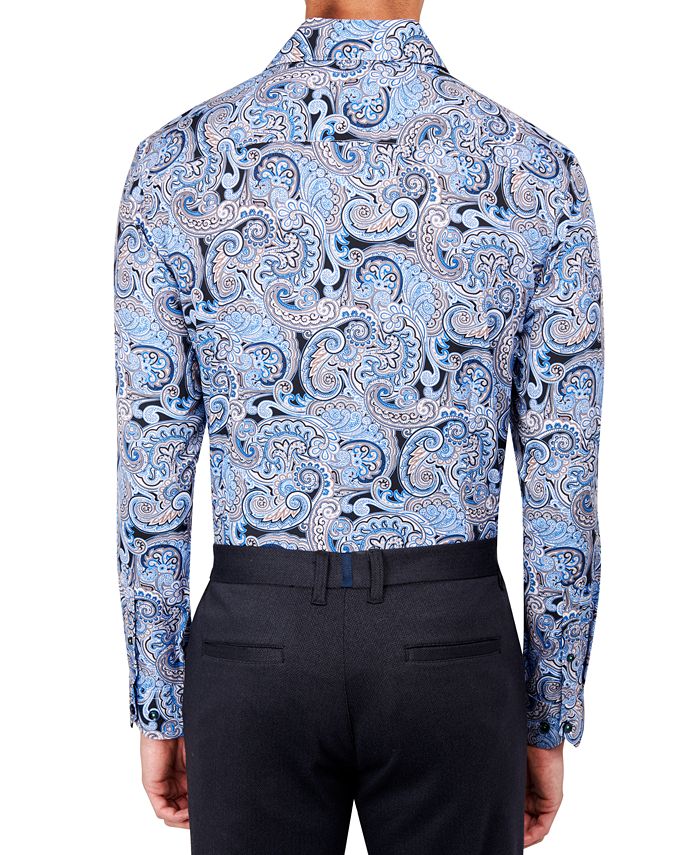 Society of Threads Men's Slim Fit NonIron PaisleyPrint Performance