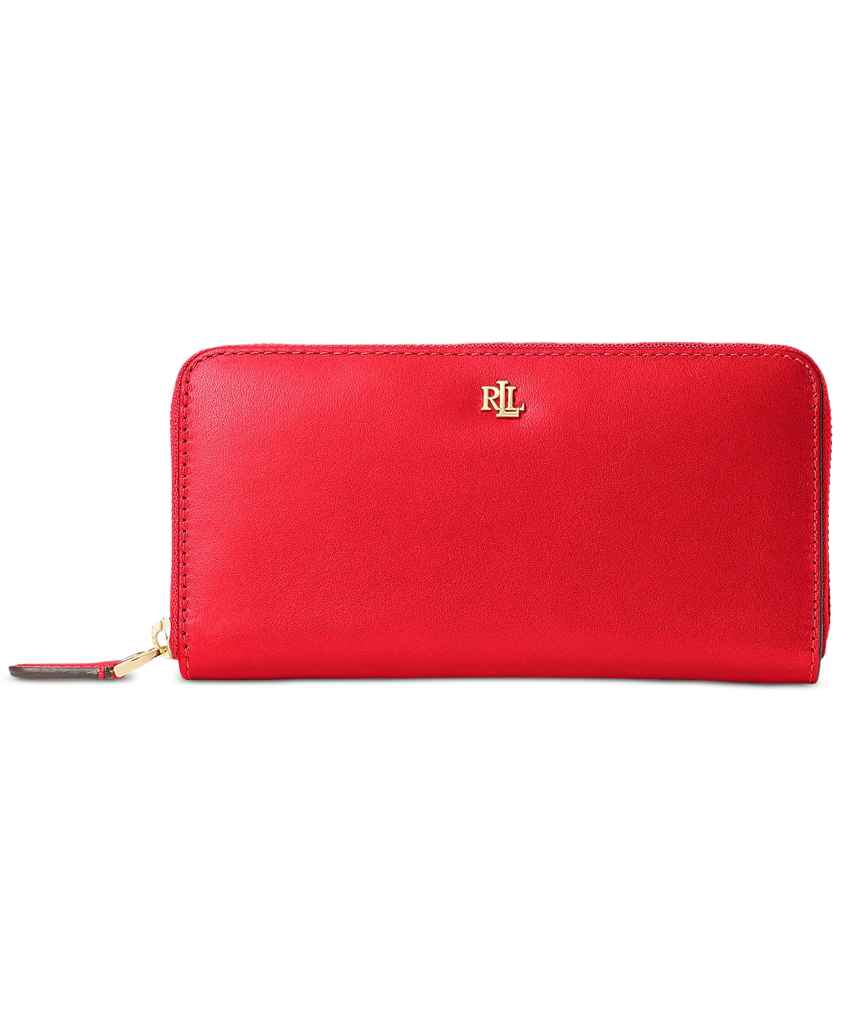 Lauren Ralph Lauren Women's Full-grain Leather Large Zip Continental Wallet In Red