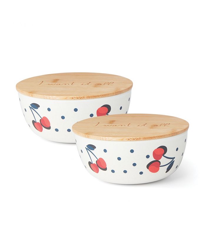 Kate Spade VintageLike Cherry Dot Bowl with Lid Macy's
