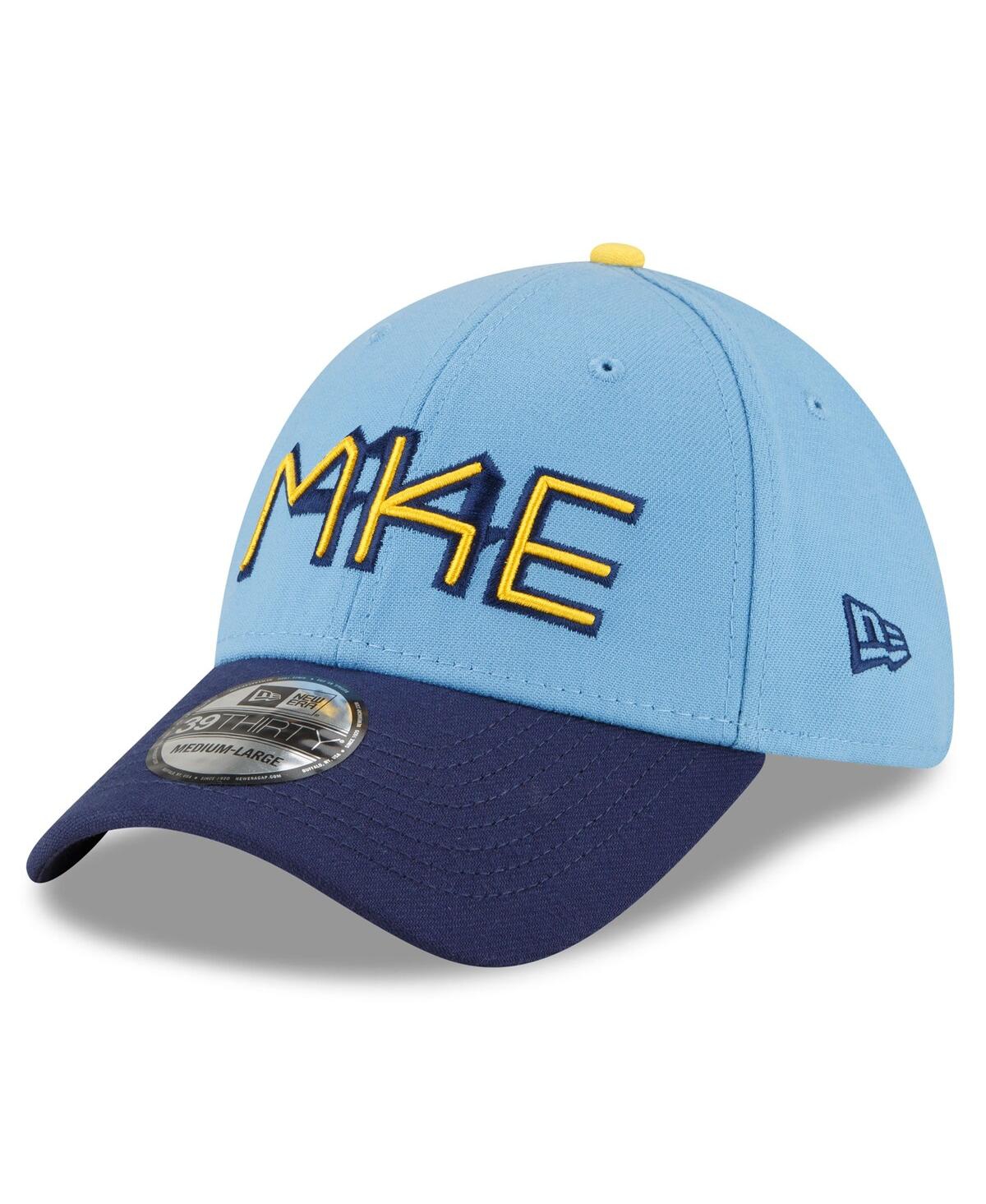 New Era Men's  Powder Blue Milwaukee Brewers City Connect 39thirty Flex Hat In Powder Blue