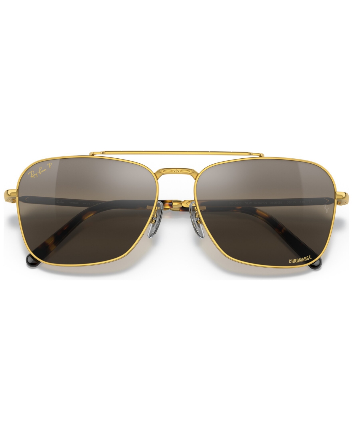 Ray-Ban Unisex Polarized Sunglasses, RB3636 New Caravan 58 - Legend Gold-Tone 2