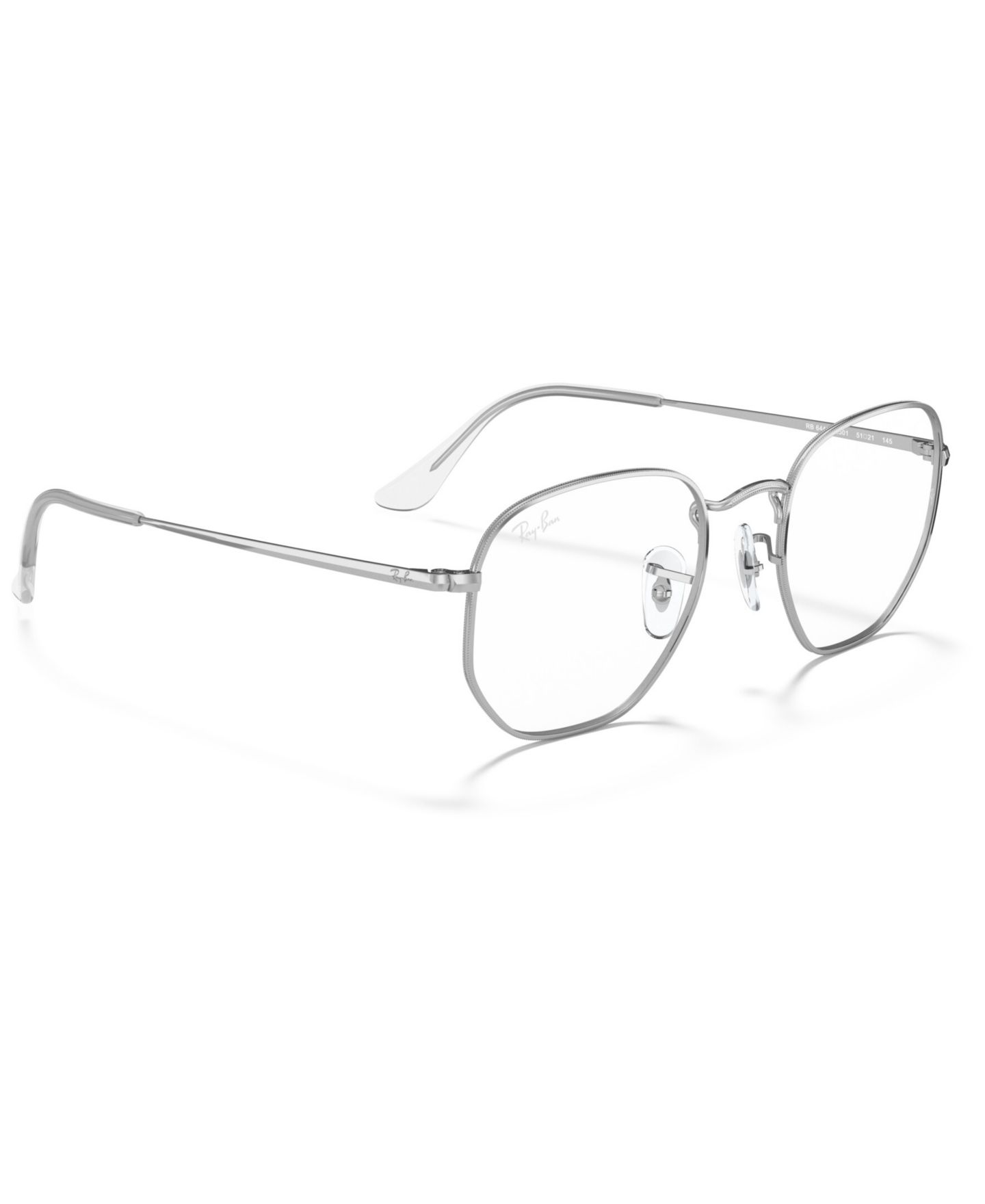 Очки Ray-Ban Unisex Irregular Metal RB6448 Hexagonal Optics Eyeglasses, цвет: Серебряный — фото 6