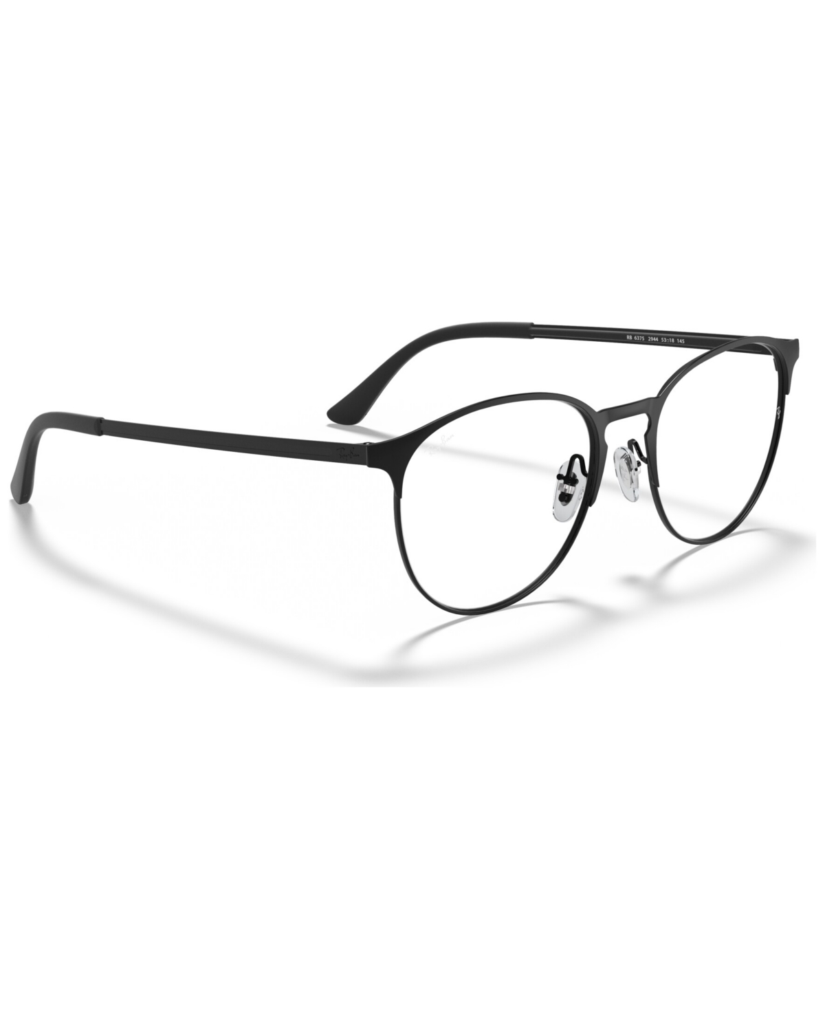 Ray Ban Rx6375 Unisex Round Eyeglasses In Matte Blk