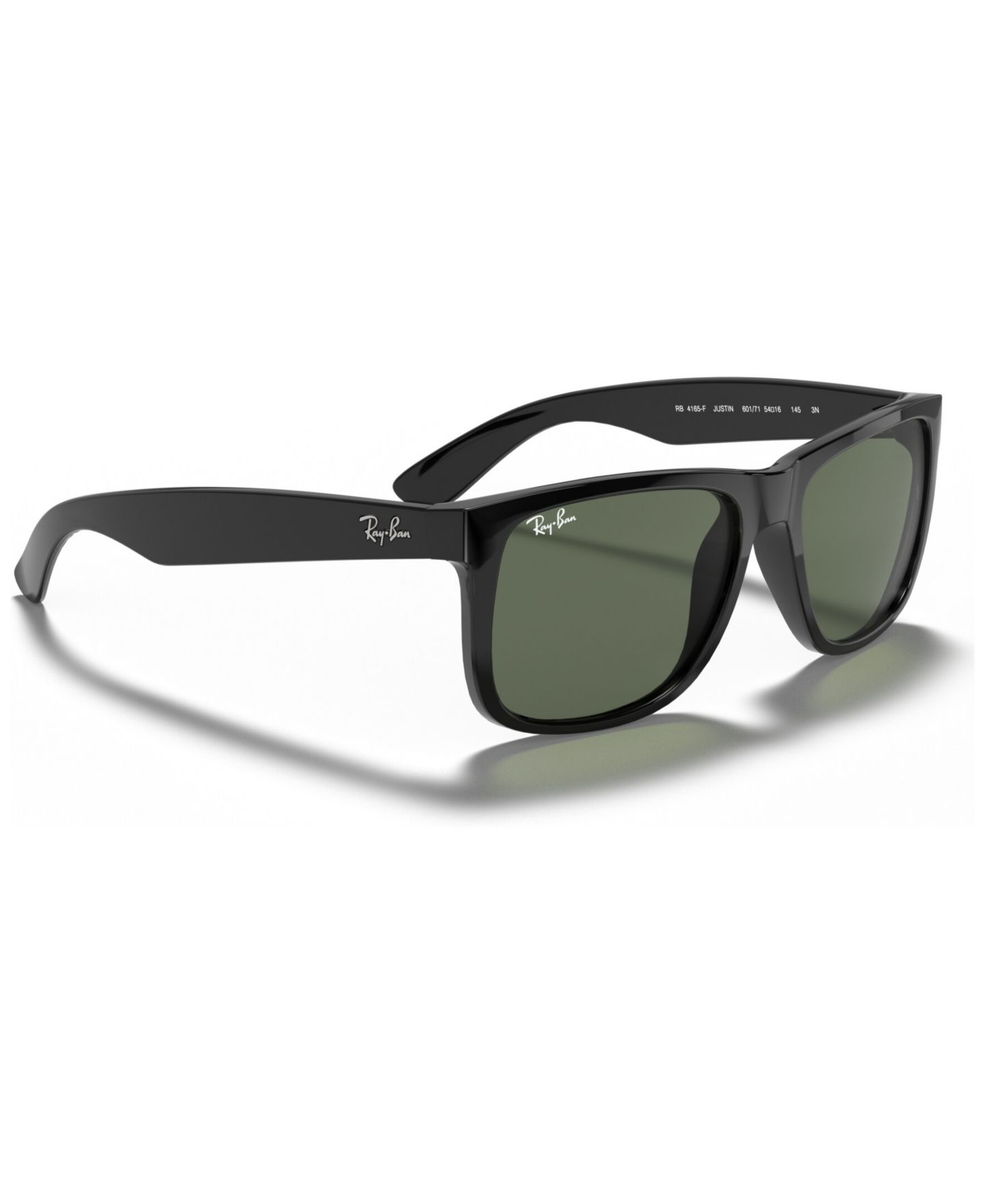 Солнцезащитные очки Ray-Ban Unisex Low Bridge Fit Sunglasses, RB4165F Justin Classic, цвет: Чёрный — фото 6