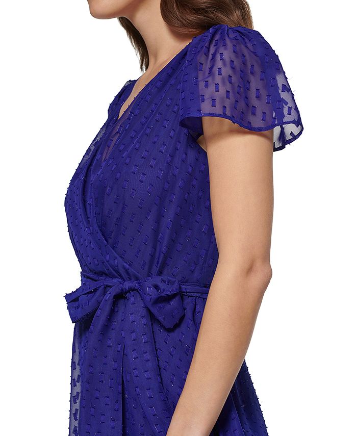 DKNY ClipDot Wrap Midi Dress Macy's