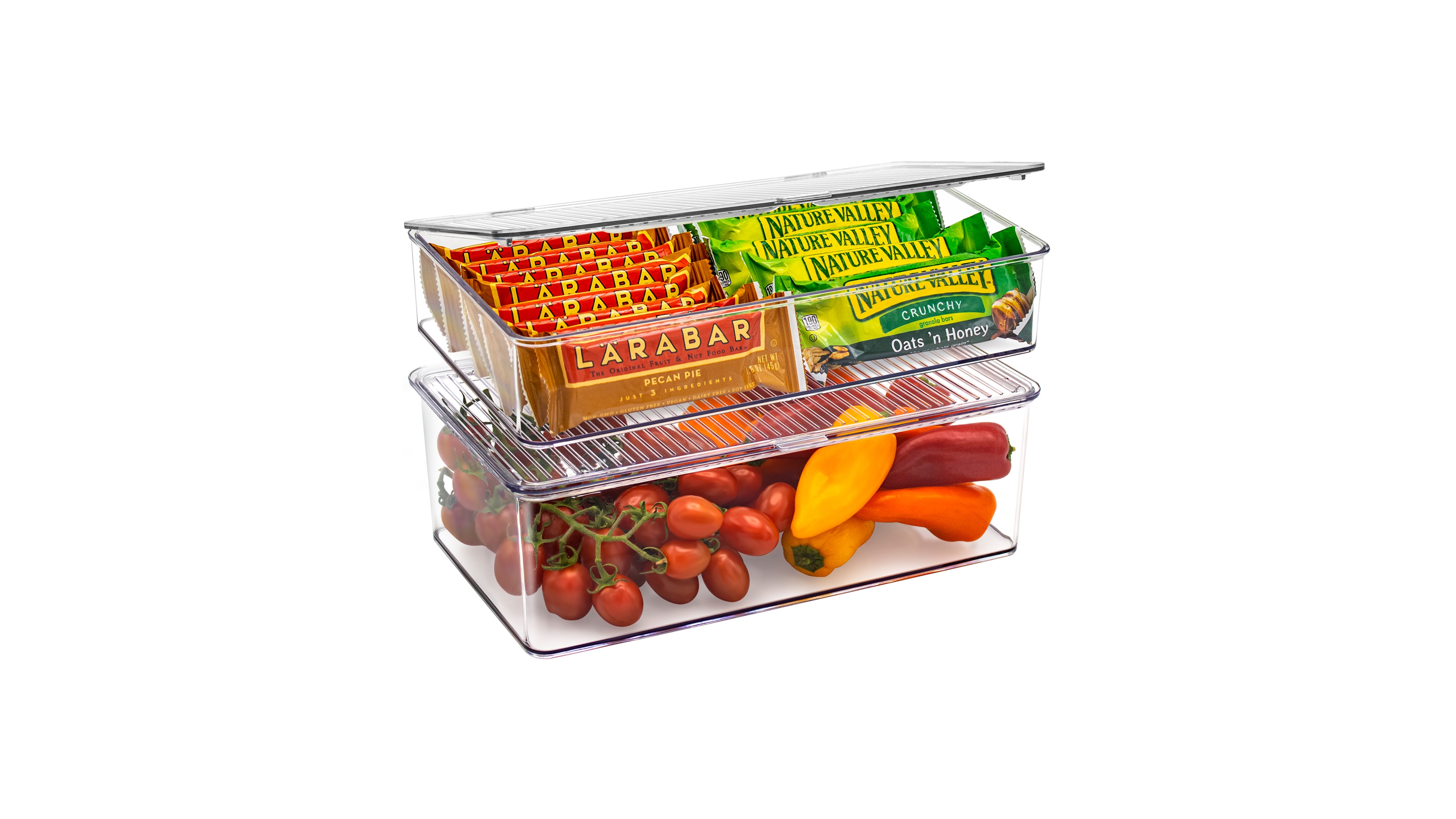 Sorbus Set of 2 Storage Bins For Pantry & Fridge with Hinged Lids - Perfect Organizing Kitchen