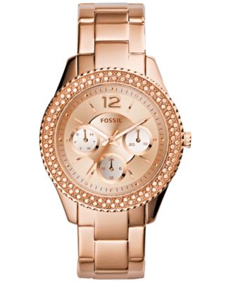 Fossil - Women's Stella Rose Gold-Tone Stainless Steel Bracelet Watch 38mm ES3590