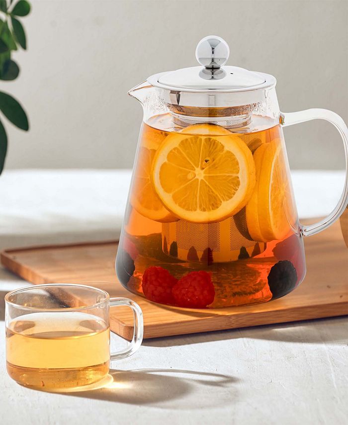 OVENTE Glass Teapot with Removable StainlessSteel Infuser FGF40T, 40