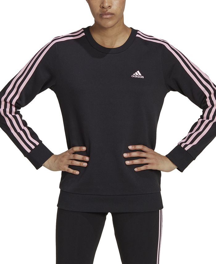 adidas 3-Stripe Cotton Crewneck Sweatshirt - Macy's