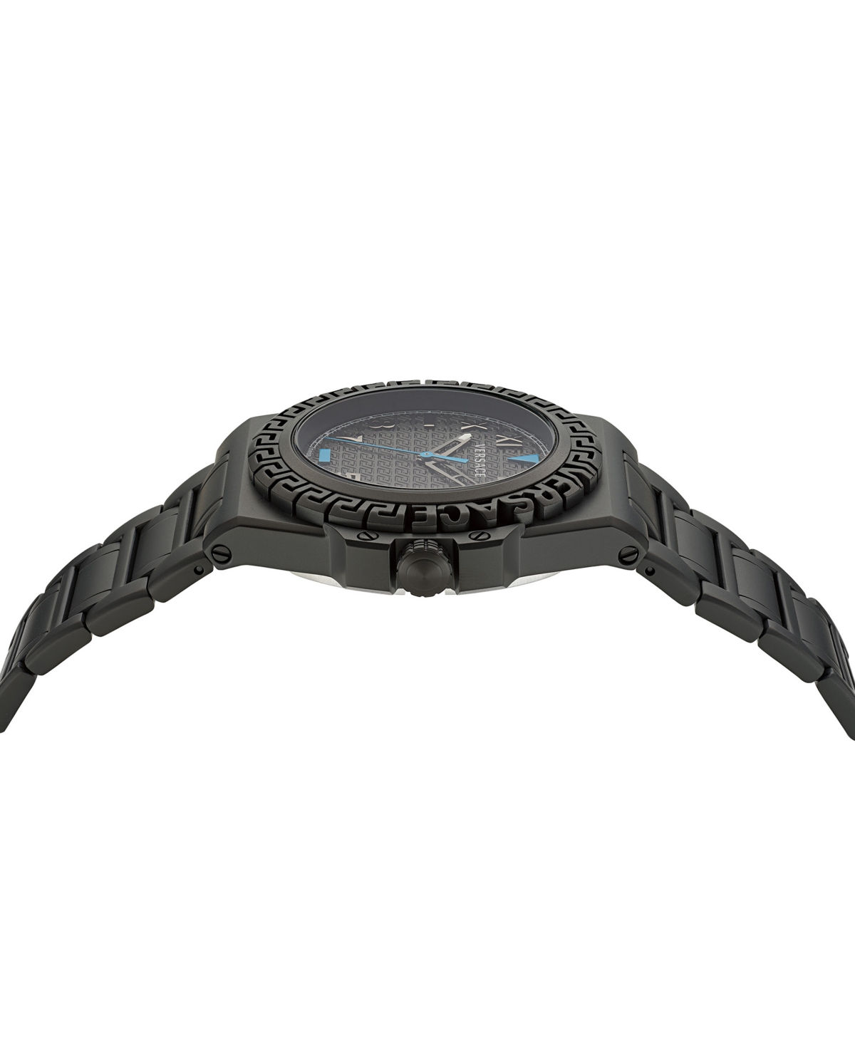 Versace Greca Reaction Bracelet Watch In Black