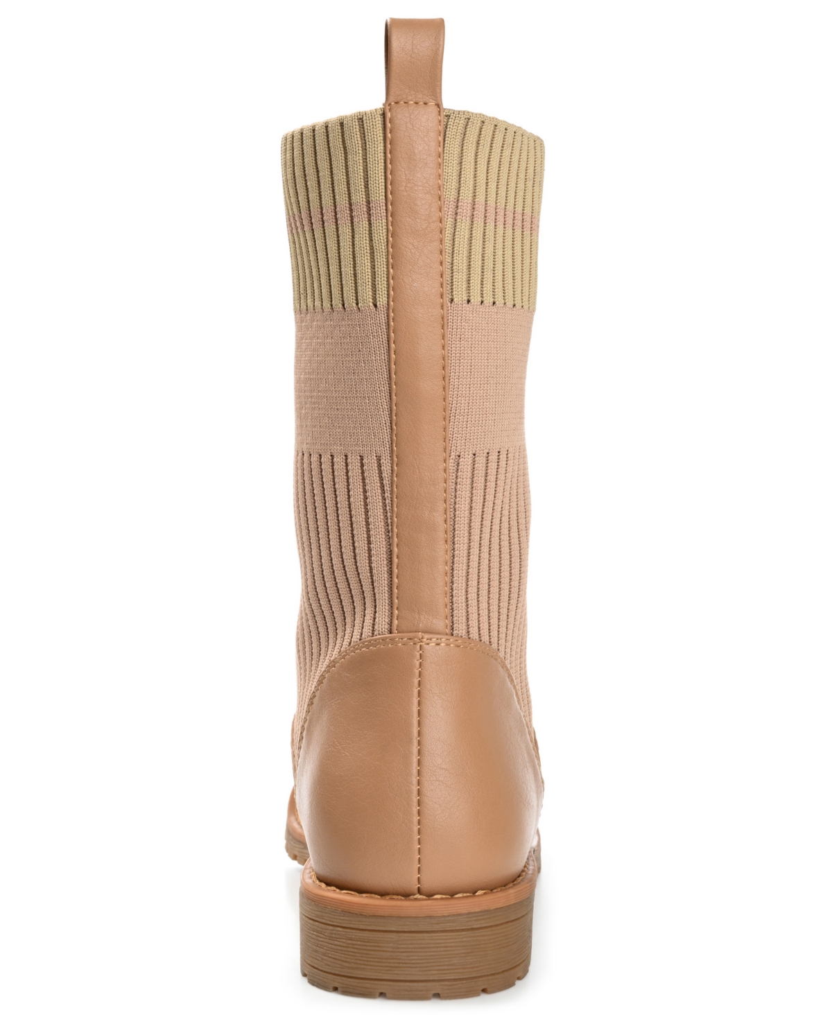 Journee Collection Women's Melei Knit Lace Up Lug Sole Combat Boots