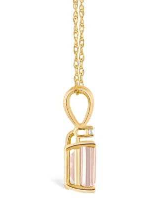 Morganite (7/8 ct. t.w.) and Diamond Accent Pendant Necklace in 14K Yellow Gold or 14K White Gold