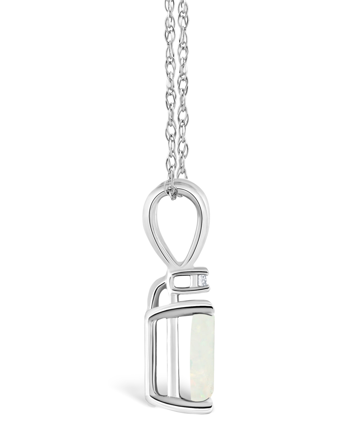 Opal (1/2 ct. t.w.) and Diamond Accent Pendant Necklace in 14K Yellow Gold or 14K Gold