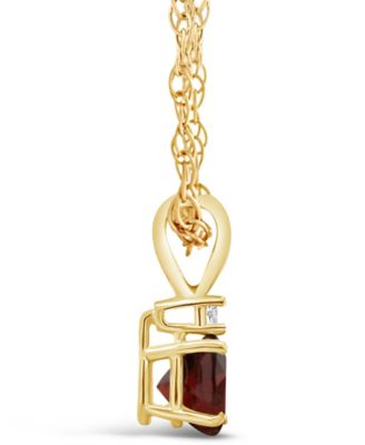 Garnet (5/8 ct. t.w.) and Diamond Accent Pendant Necklace in 14K Yellow Gold or 14K White Gold