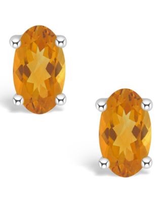 Citrine (1/2 ct. t.w.) Stud Earrings in 14K White Gold or 14K Yellow Gold