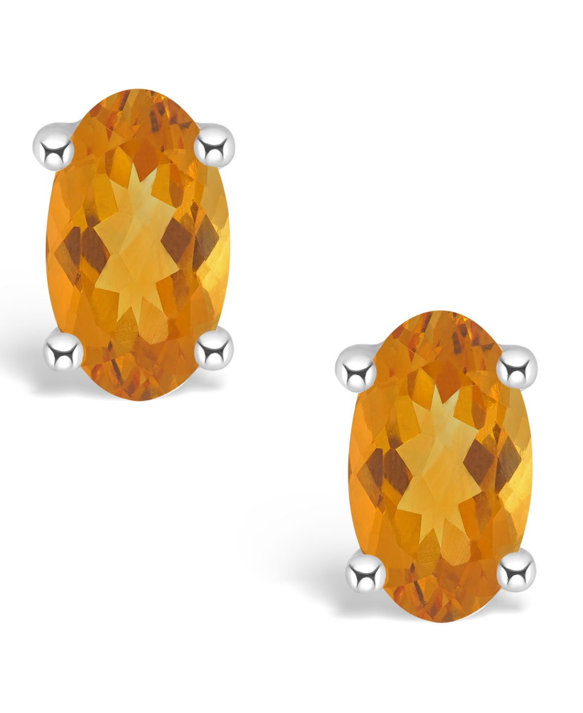 Citrine (1/2 ct. t.w.) Stud Earrings in 14Kor 14K Yellow Gold - White Gold