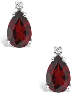 Garnet (2-3/8 ct. t.w.) and Diamond Accent Stud Earrings in 14K Yellow Gold or 14K White Gold