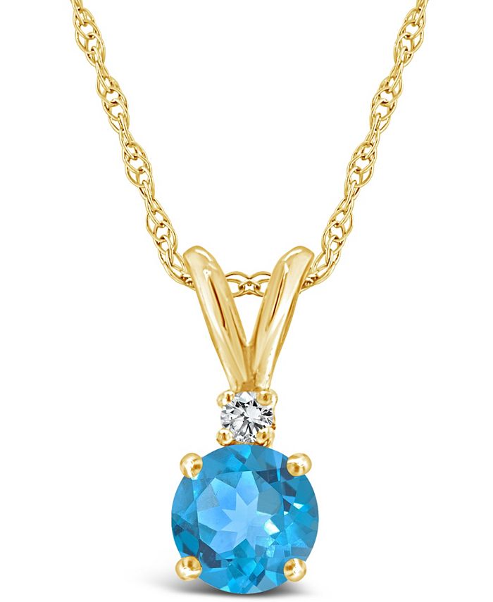 Blue topaz store necklace macys