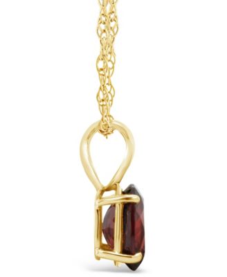 Garnet  (1-1/2 ct.t.w) Pendant Necklace 14K Yellow Gold