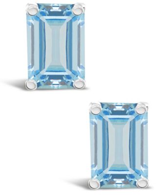 Aquamarine (1 ct. t.w.) Stud Earrings in 14K Yellow Gold or 14K White Gold