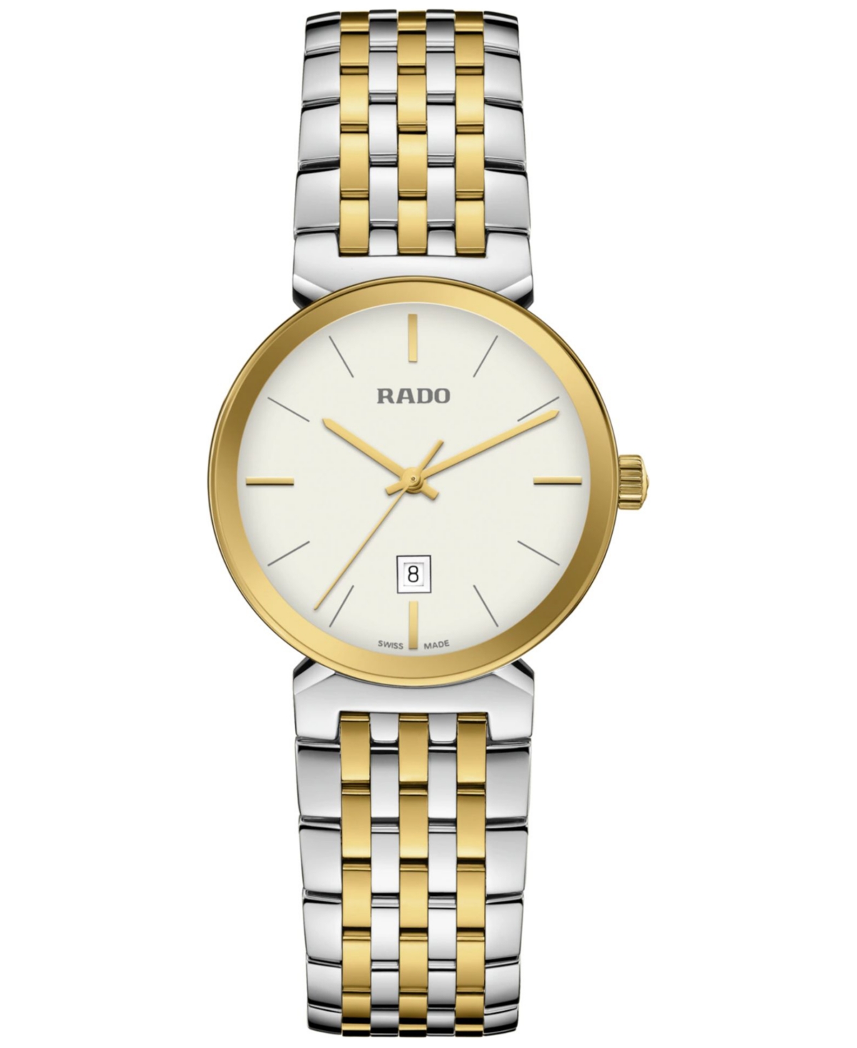 Shop Rado Florence Men's Gold-tone Stainless Steel Bracelet Watch 30mm In White