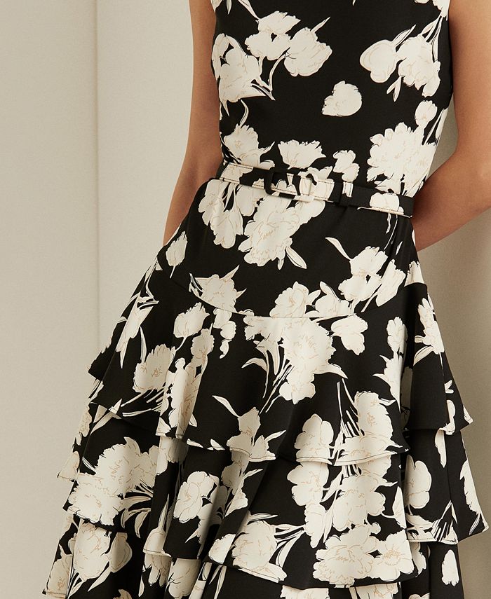 Lauren Ralph Lauren Floral Georgette Drop-Waist Dress - Macy's