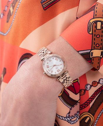 GUESS - Women's Swiss Rose Gold-Tone Stainless Steel Bracelet Watch 28mm