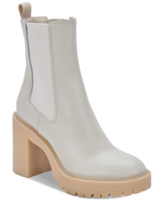 Dolce Vita Women's Coen 2024 H20 Lug Chelsea Booties Bright White Size 6.5 US