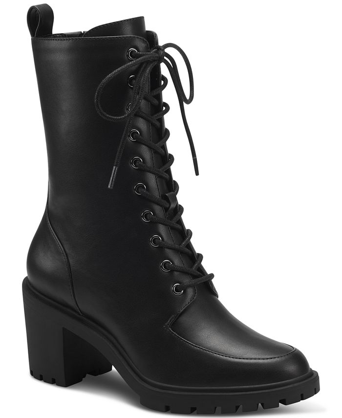 Alfani Women's Blaire Lace-Up Lug Sole Booties, Created for Macy's - Macy's
