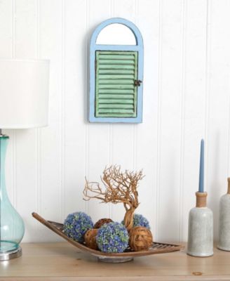 Vintage-Style Window Shutter & Mirror Wall Decor