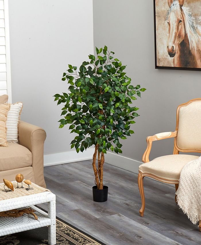 Nearly Natural 4' Artificial Ficus Tree - Macy's