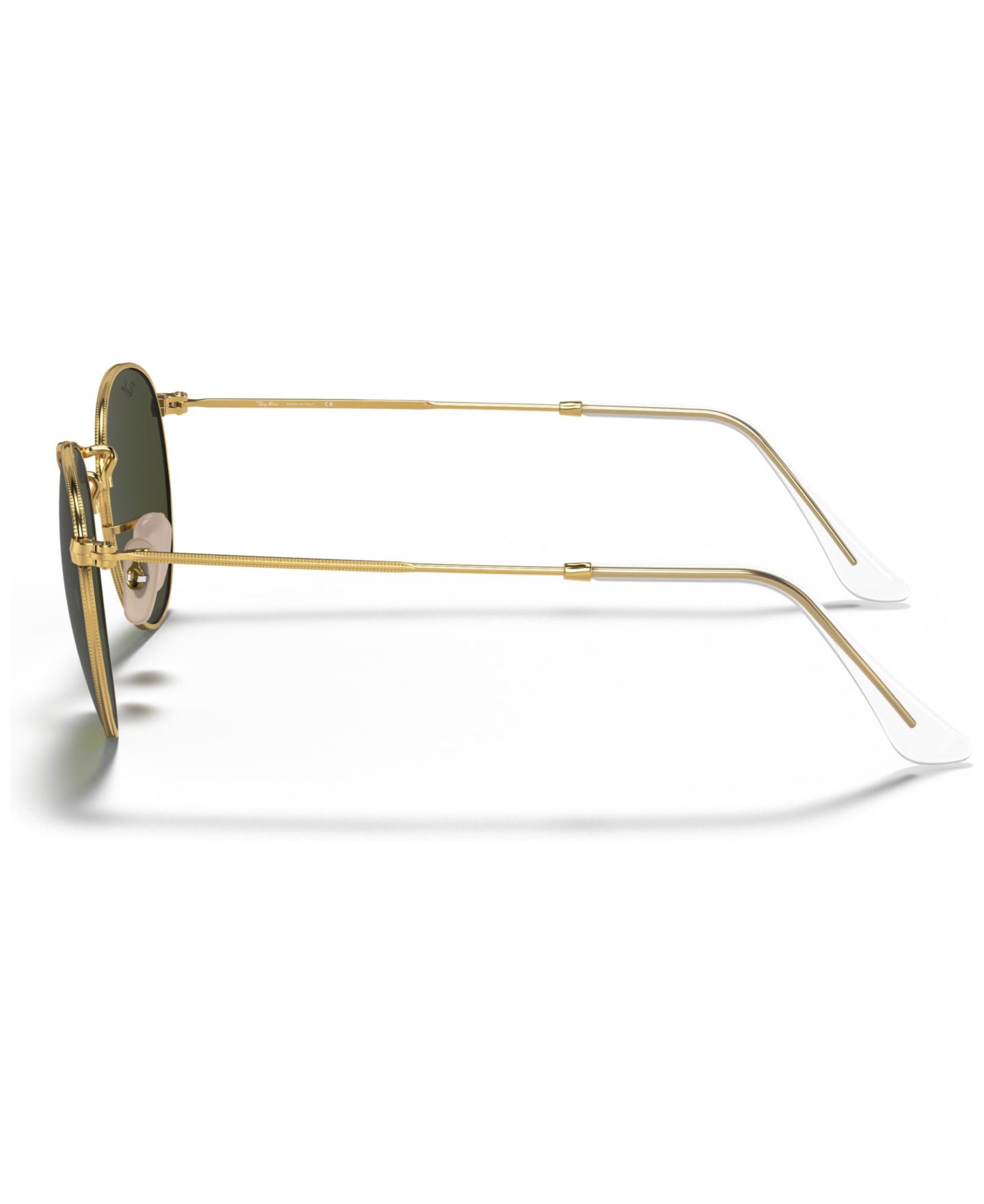 Солнцезащитные очки Ray-Ban Unisex Round Metal Sunglasses, RB3447, цвет: Золотой зелёный — фото 6
