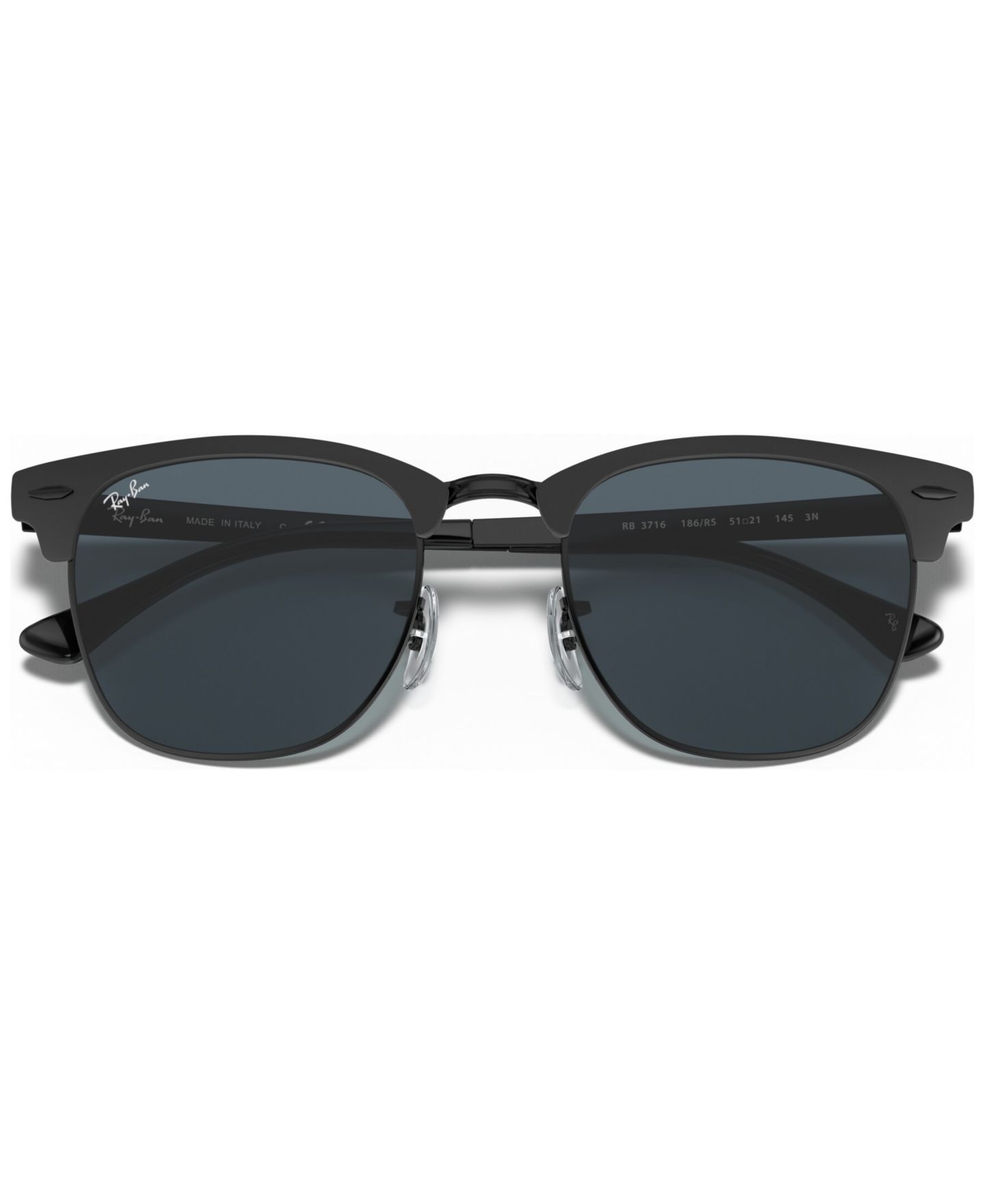 Солнцезащитные очки Ray-Ban Clubmaster Metal RB3716, цвет: Синий / Чёрный — фото 10