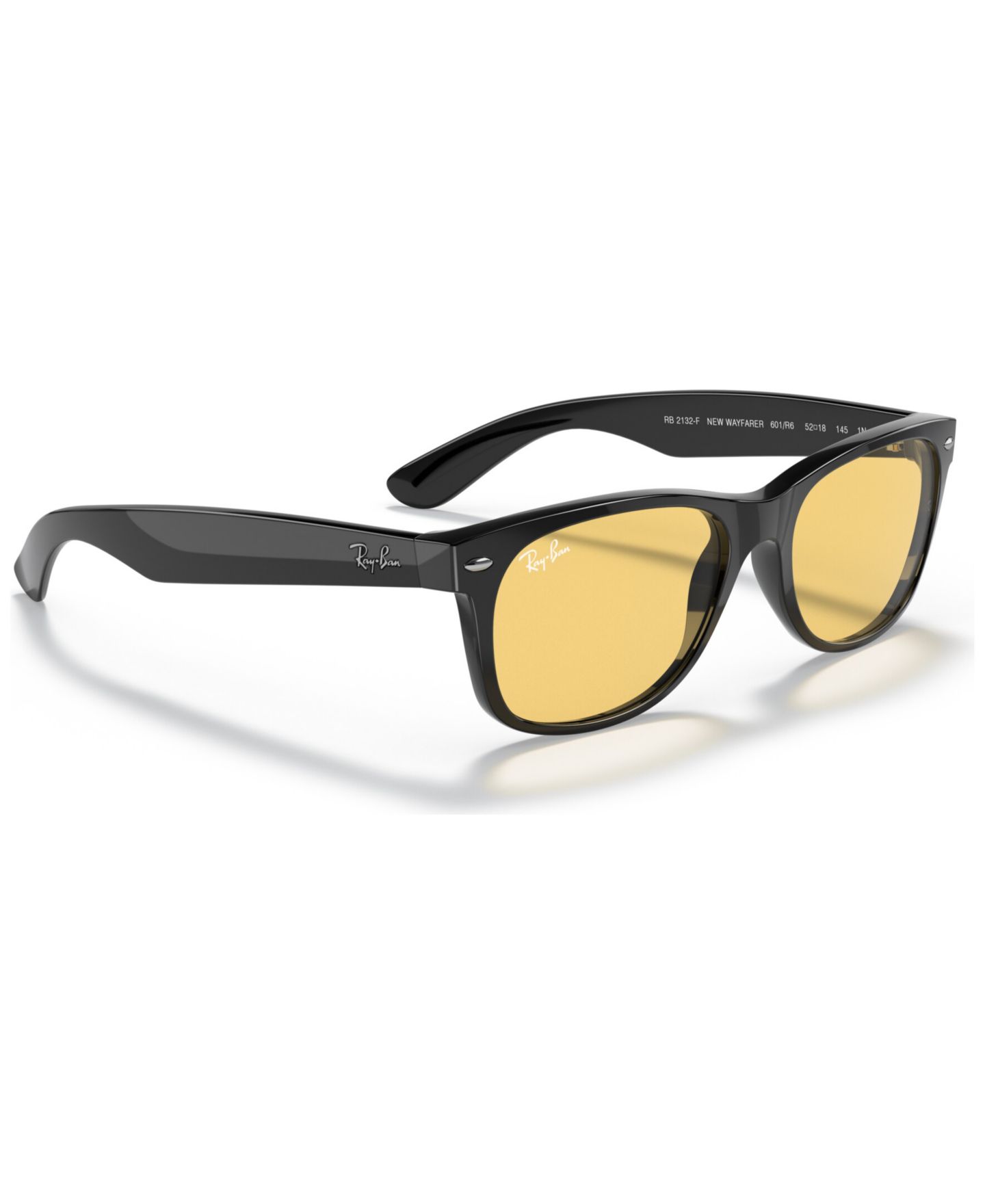 Солнцезащитные очки Ray-Ban Unisex Low Bridge Fit Sunglasses, RB2132F 55, цвет: Чёрный, вариант 1 — фото 4