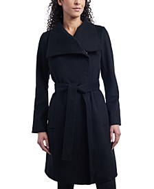 Women's Asymmetric Belted Wrap Coat, Created for Macy's