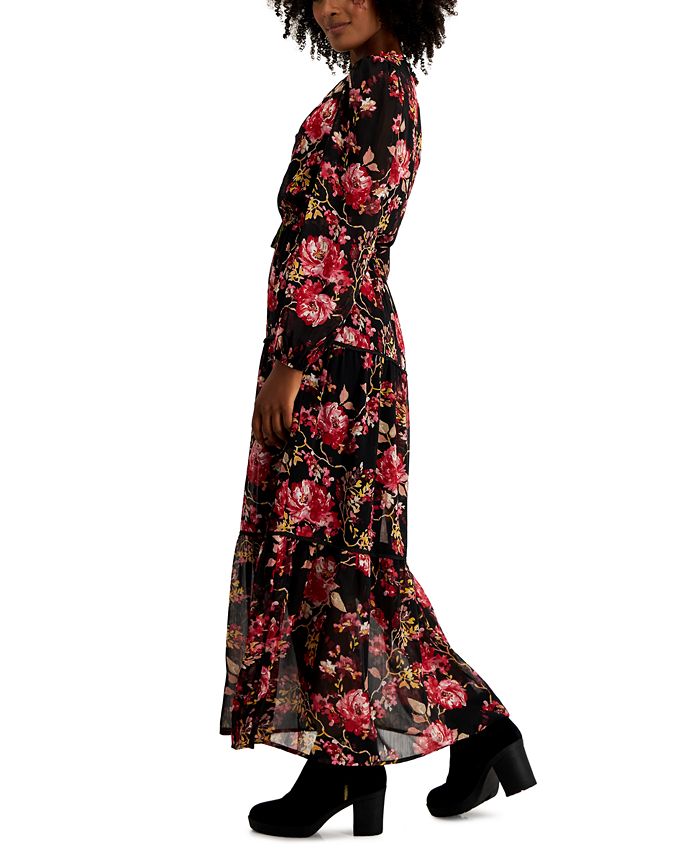 Tinsel Petite TieredSkirt TieNeck BlousonSleeve Dress & Reviews Dresses Petites Macy's