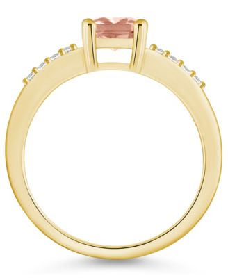 Morganite (1-3/8 ct .t.w.) and Diamond (1/8 ct .t.w.) Ring in 14K Yellow Gold