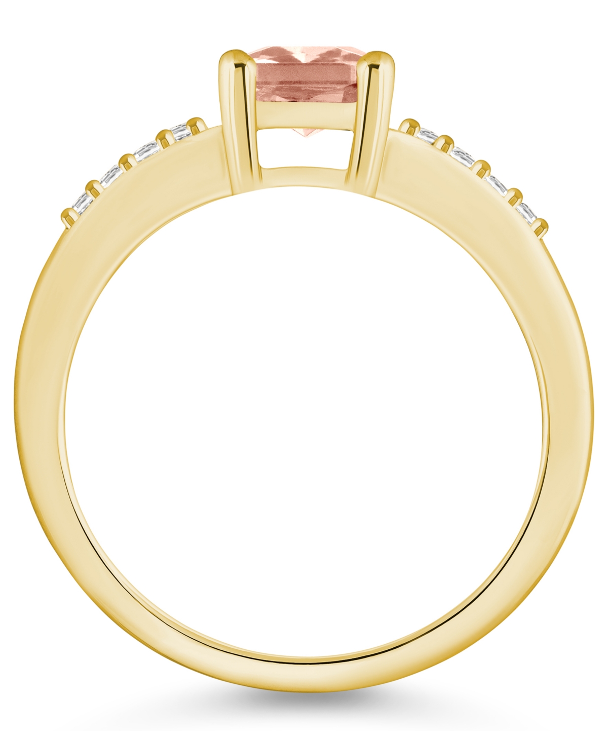 Morganite (1-3/8 ct .t.w.) and Diamond (1/8 ct .t.w.) Ring in 14K Yellow- Gold