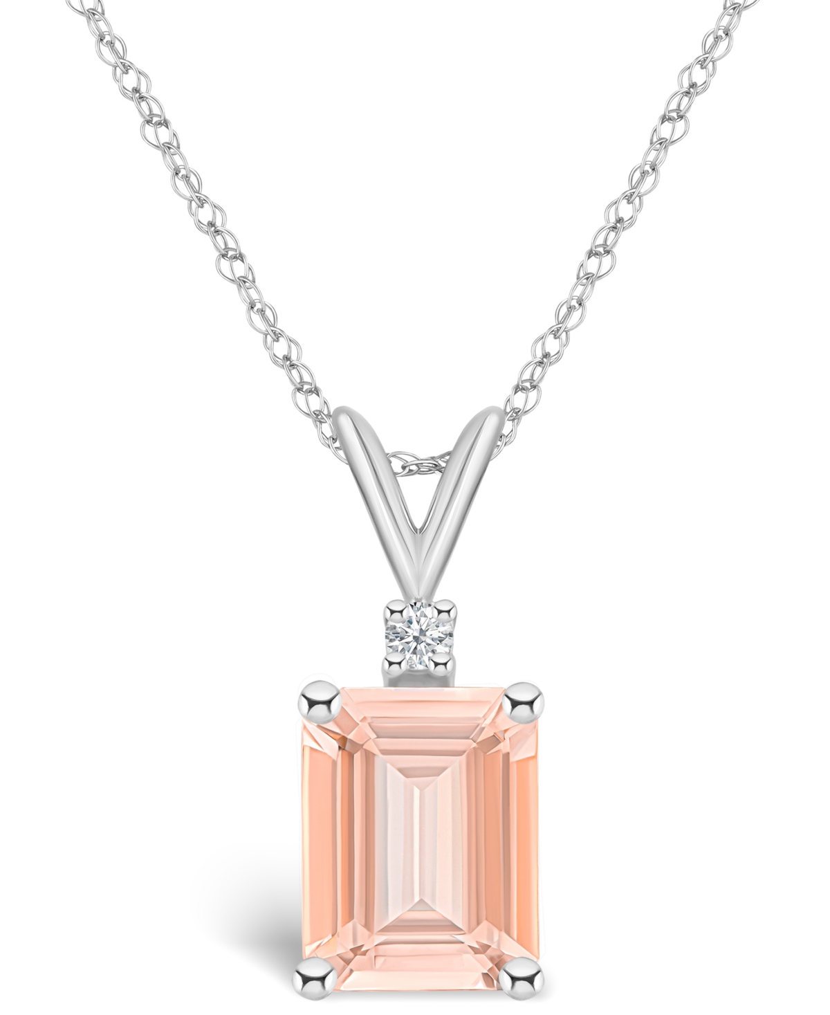 MACY'S MORGANITE (2-7/8 CT. T.W.) AND DIAMOND ACCENT PENDANT NECKLACE IN 14K WHITE GOLD OR 14K GOLD