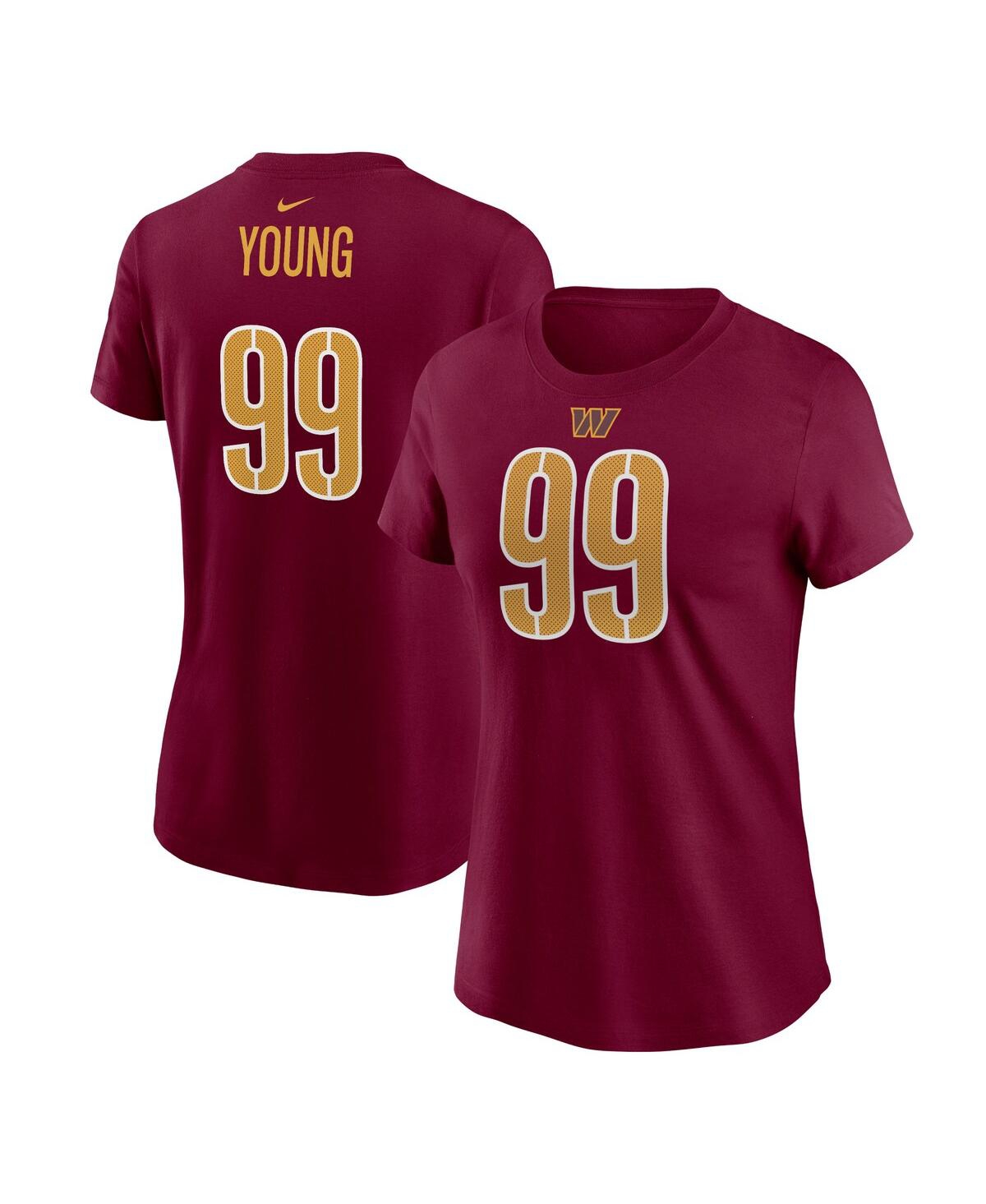 Nike Women's  Chase Young Burgundy Washington Commanders Player Name And Number T-shirt