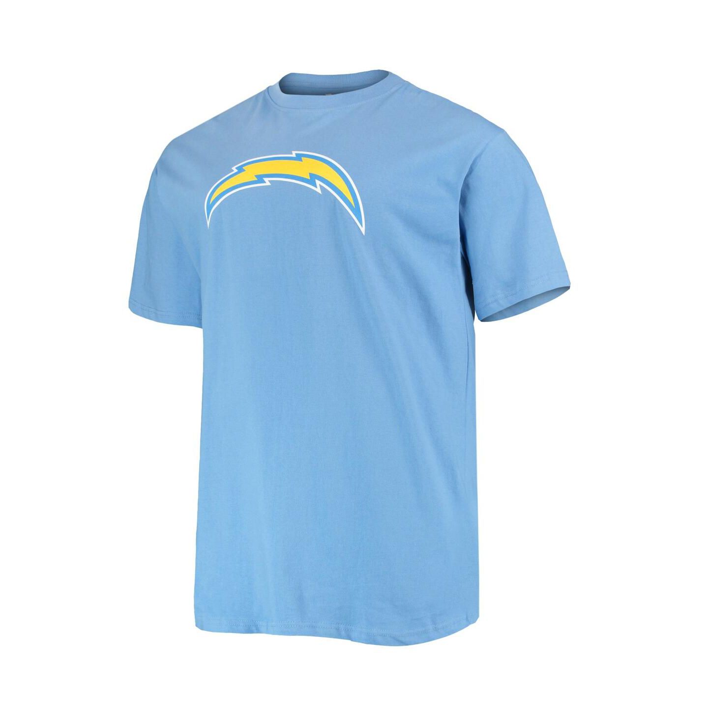 Мужская футболка Fanatics Justin Herbert Powder Blue Los Angeles Chargers Big and Tall Player Name and Number — фото 3