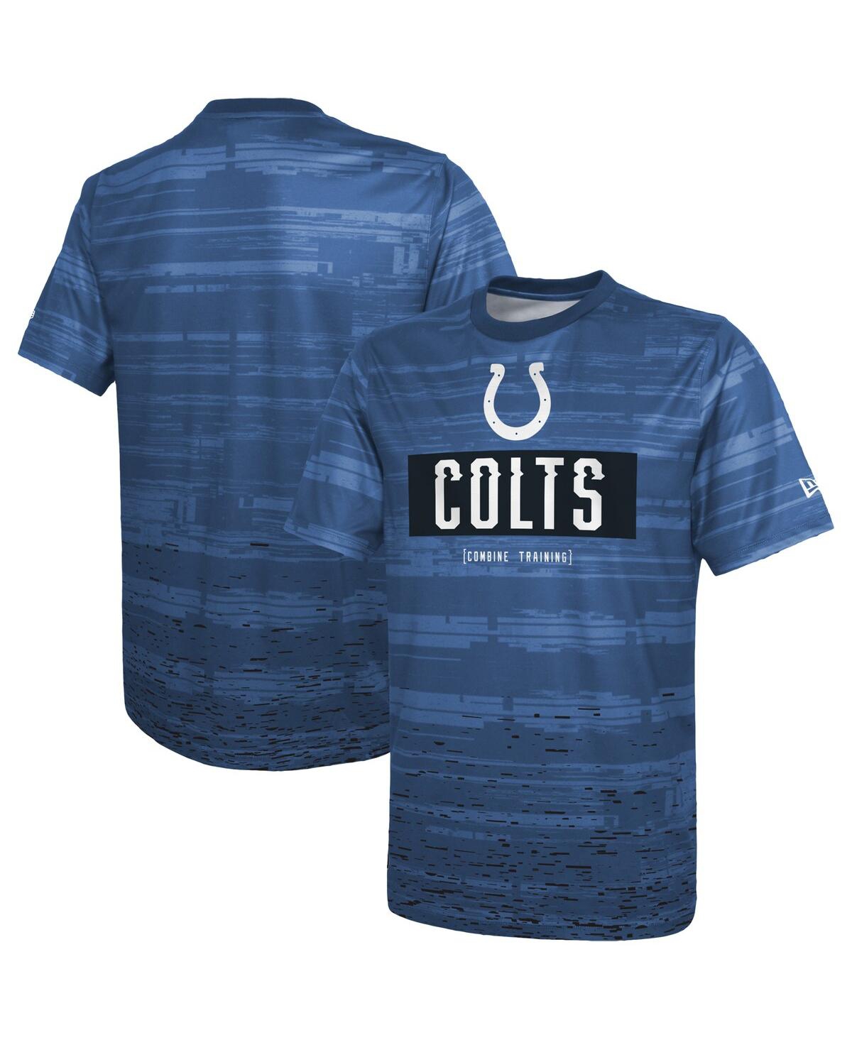 NEW ERA MEN'S NEW ERA ROYAL INDIANAPOLIS COLTS COMBINE AUTHENTIC SWEEP T-SHIRT 