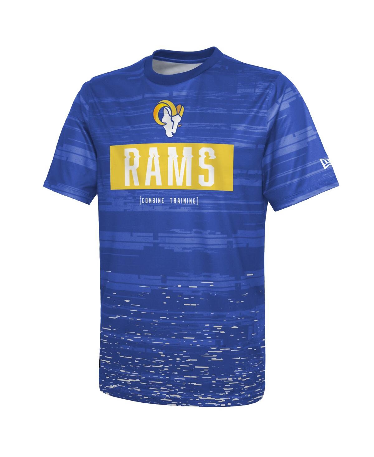 NEW ERA MEN'S NEW ERA ROYAL LOS ANGELES RAMS COMBINE AUTHENTIC SWEEP T-SHIRT 