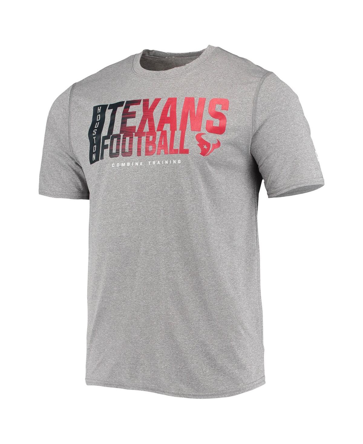 Shop New Era Men's  Heathered Gray Houston Texans Combine Authentic Game On T-shirt