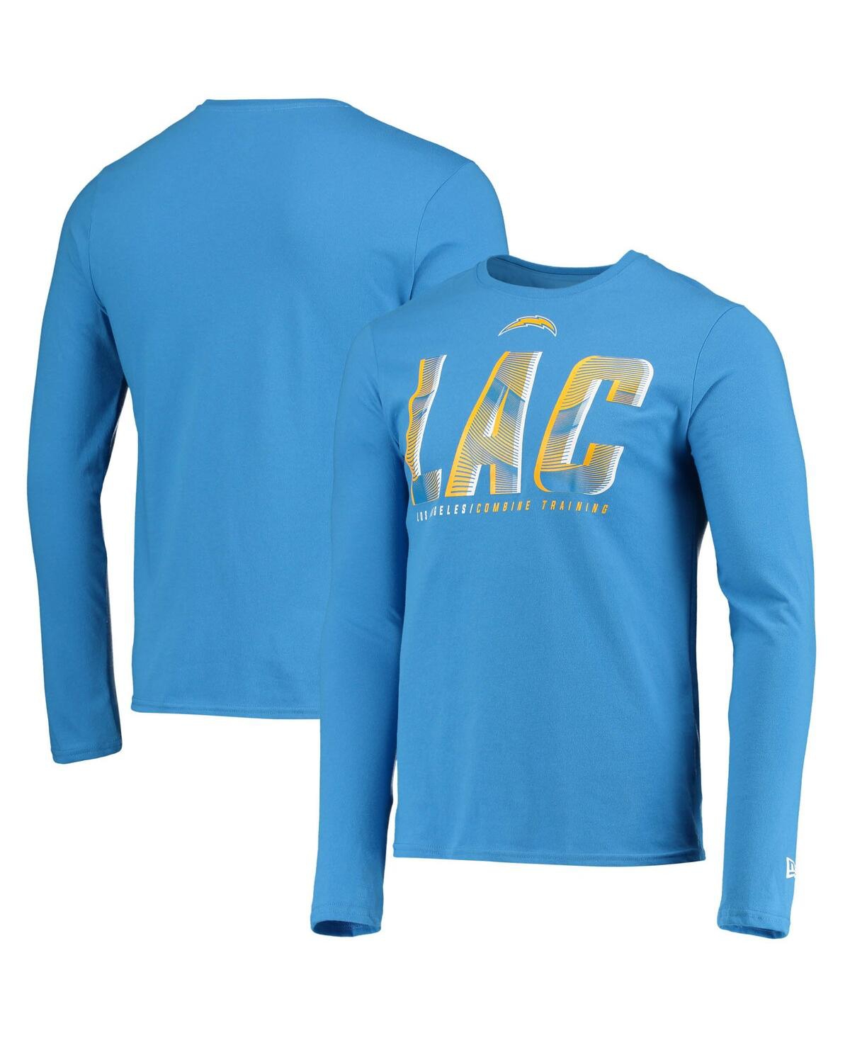 New Era Powder Blue Los Angeles Chargers Combine Authentic Static Abbreviation Long Sleeve T-shirt In Powder Blue