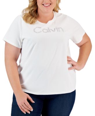 Calvin Klein - Plus Size Embellished Logo Short-Sleeve Tee