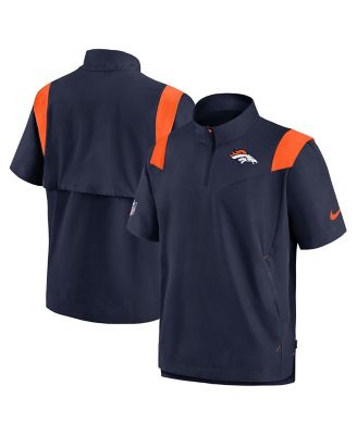 Men's Navy Denver Broncos Coaches Chevron Lockup Pullover Top