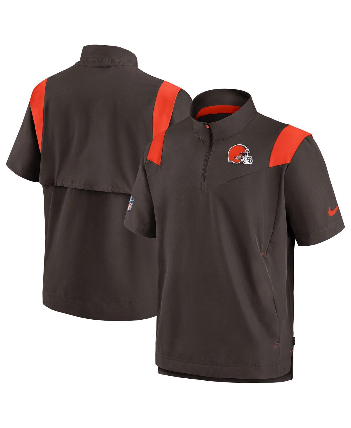 Shop Nike Men's  Brown Cleveland Browns Coaches Chevron Lockup Pullover Top