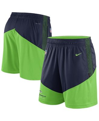 Men's Navy, Neon Green Seattle Seahawks Primary Lockup Performance Shorts